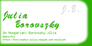 julia borovszky business card